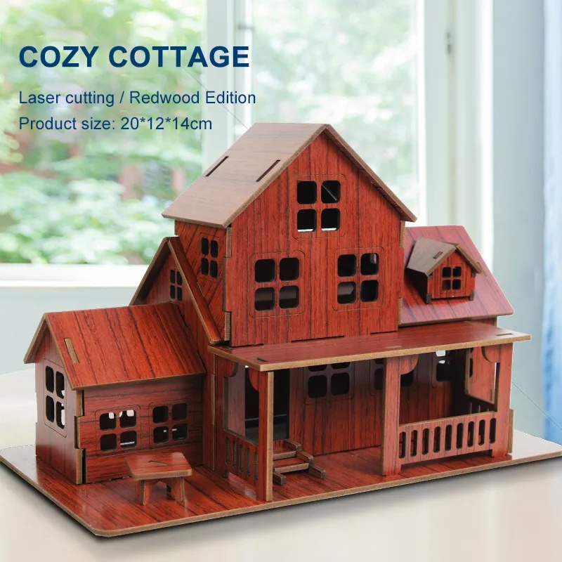 3D Printing House - Quebra-Cabeça 3D de Madeira: Kit DIY