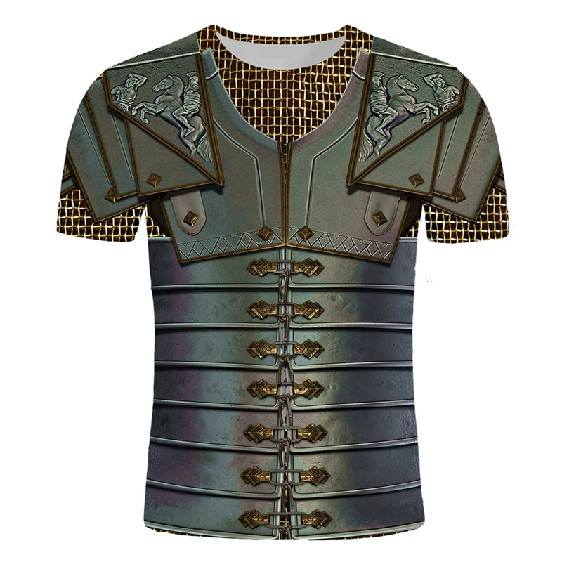 3D Printing Knight Armor - Camiseta Masculina Estampada em 3D de