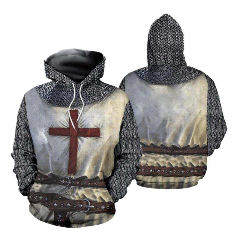 3D Printing Knight Armor - Cavaleiros templários armadura hoodies jaqueta cruzada