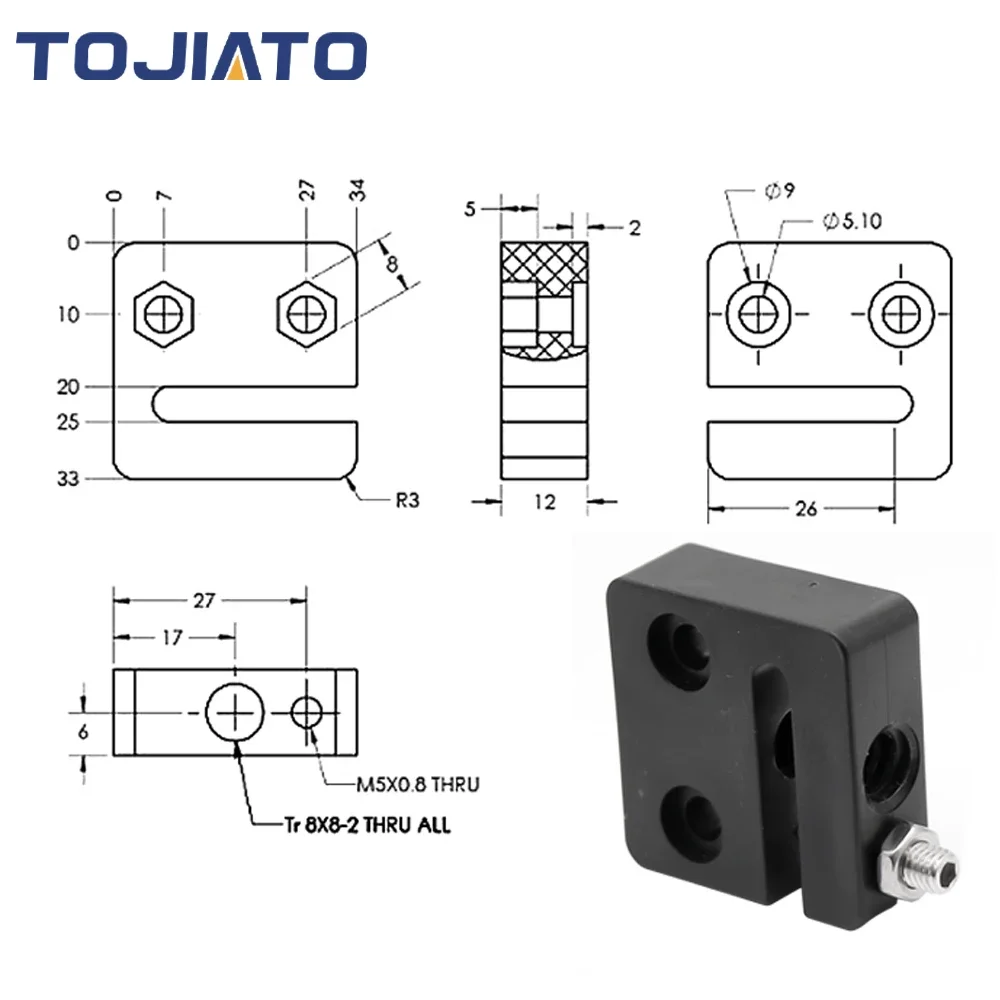 1-6 Peças Bloco de Porca Anti- - 3D Printer Cable Chain avaliação e preço